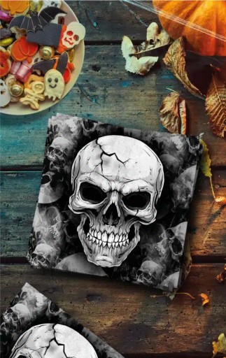 Papierové obrúsky Lebky 33x33cm Halloweenska dekorácia ornament