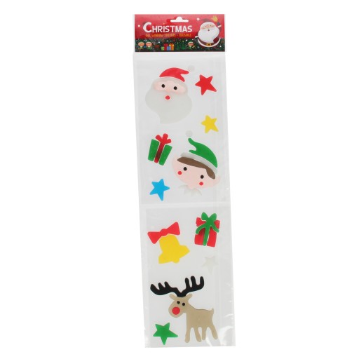 GÉLOVÉ NÁLEPKY SANTA CLAUS STAR NA DEKORÁCIU OKIEN