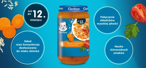 Gerber Obiadek Rizoto s morčacím mäsom a zeleninou 250g