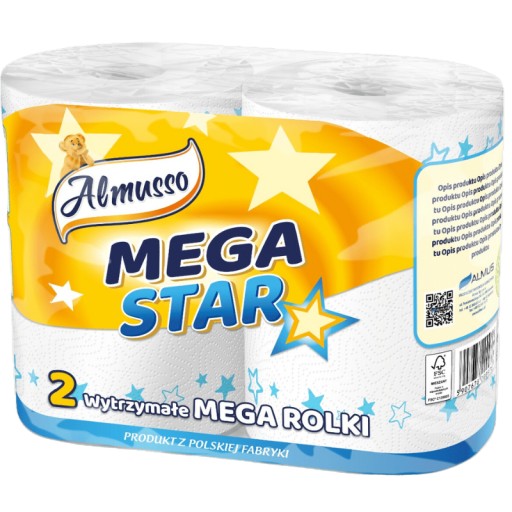 Almusso, Papierové utierky, mega Star a2, 2 rolky