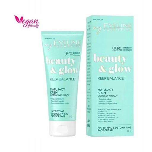 Eveline Cosmetics Beauty&Glow zmatňujúci a detoxikačný krém na tvár