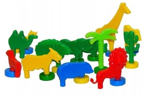 Stavebné kocky Colorful zoo Poľský výrobok