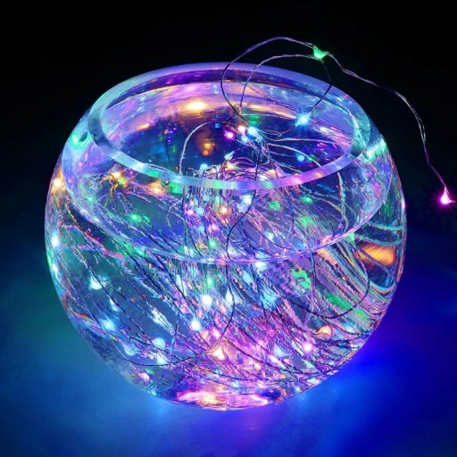 KOROK NA FĽAŠU 20 LED Drôtené Svietidlá Osvetlenie na vianočný stromček RGB Multicolor 124
