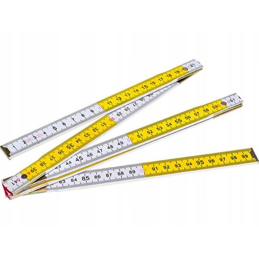 Biela a žltá drevená miera Drel MZW-0010 - 1m
