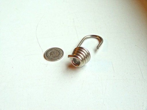 Veľmi pevný nerezový hák, 8mm INOX, masívna pružina, pružinový hák