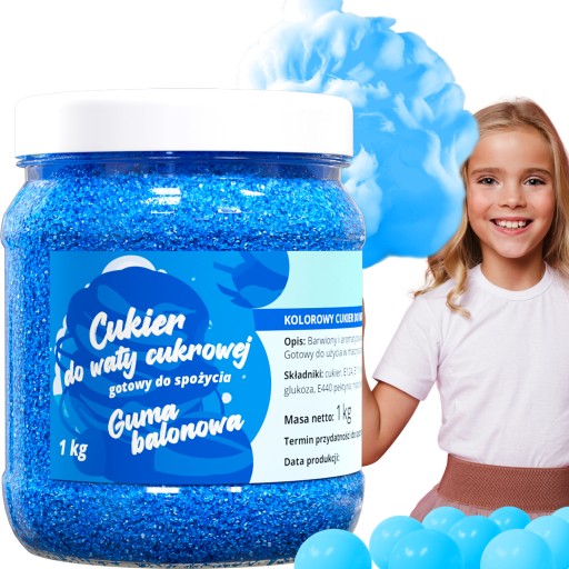 Farebný CUKOR NA PLÁVANIE CUKROVINY 1kg BALÓNOVÁ GUMA