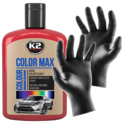 K2 COLOR MAX 200ML ČERVENÁ - FAREBNÝ VOSK Re