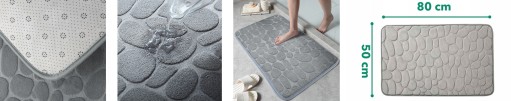KÚPEĽŇOVÝ KOBEREC PROTIŠMYKOVÝ KOBEREC Mäkká KOBEREC ŠEDÁ ABSORBNÁ 50 x 80