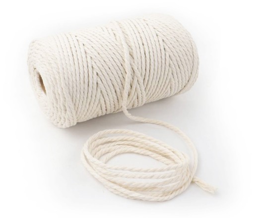 BAVLNA BAVLNA RAD NA REZANÉ MÄSO, BALENIE BIELY MACRAME 45m