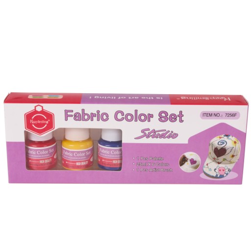 Farby na látky v téglikoch, 6 farieb x 25 ml, paleta + A 1 ŠTETEC