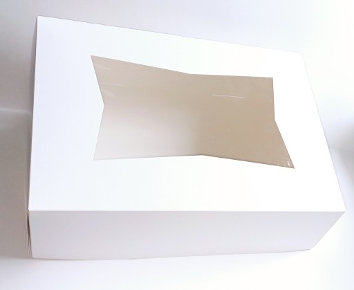 KRABIČKA NA CATERNING TORTU 32x42x13 cm s okienkom biela _1 ks
