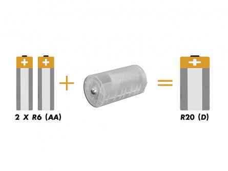 Batériový adaptér 2xAA na R20