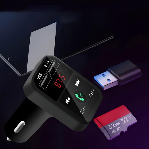 FM BLUETOOTH VYSIELAČ NABÍJAČKA MP3 2xUSB SD LCD