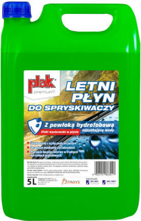 Letná kvapalina do ostrekovačov čelného skla s hydrofóbnou vrstvou PLAK PREMIUM 5L