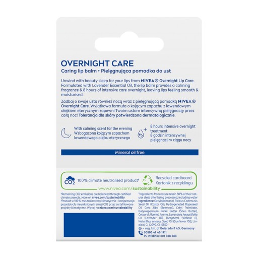 NIVEA Overnight Care Balzam na pery 4,8 g