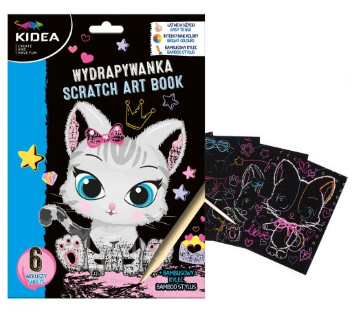 Hra na škrabanie Kidea s dotykovým perom omaľovánka na škrabanie pre deti Cats Kittens