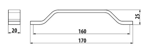 Nábytková úchytka GAMET UA107 modrá lesklá, 160mm