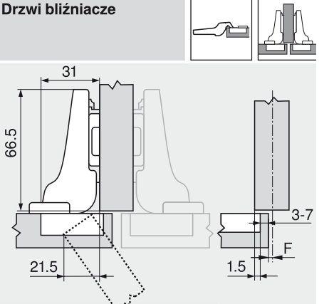 Nábytkový polozadlabací pánt AVG/AMIX