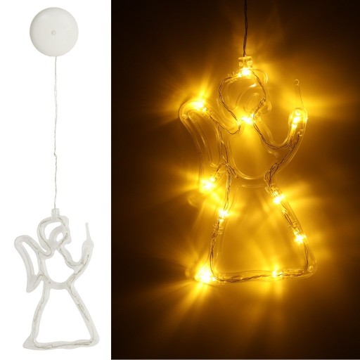 LED svetlá led závesná vianočná dekorácia anjel 49cm 10 LED