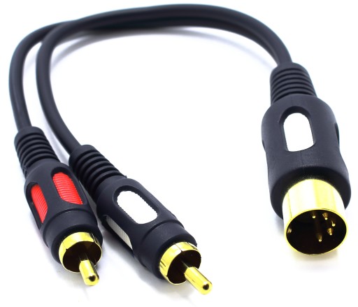 ADAPTÉR ADAPTÉR DIN ZÁSTRČKA 5 KOLÍKOV NA 2X RCA ZÁSTRČKU CHINCH VITALCO