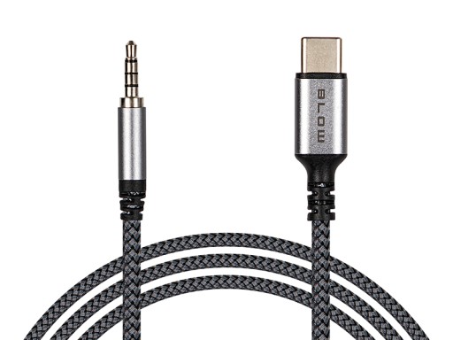 USB-C MINI JACK KÁBEL 3,5 MM TYP C POMOCNÁ ZÁSTRČKA AUDIO KÁBEL 100 cm 1M NYLON
