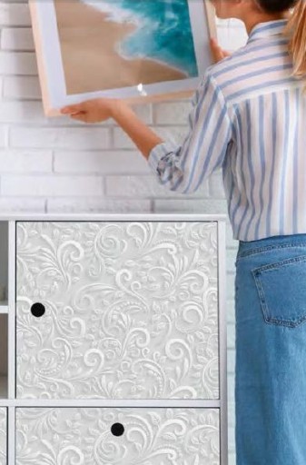 45 cm Sivá dekoratívna nábytková dyha