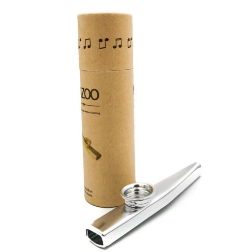 Strieborný KAZOO v tube + 5 voľných MEMBRÁN, kov - Perfektné na učenie