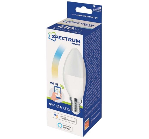 WiFi LED žiarovka E14 5W CCT Smart TUYA Stmievateľná