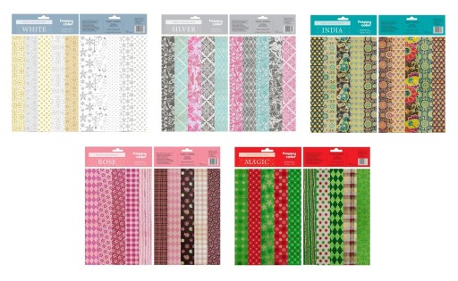 DECO Collection Ručne vyrábaný dekoračný papier 20x29cm 10 listov Happy Color Kraft -