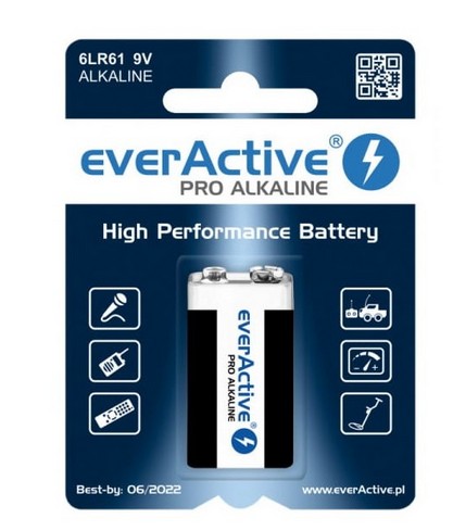 EverActive Pro 6LR61 9V alkalická batéria 1 PC