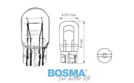BOSMA žiarovka 12V 21/5W W21/5W T20q blister 2 ks.