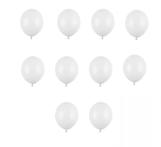 malé pastelové biele balóniky 5' (12cm) - 10 ks