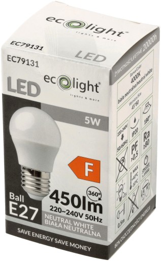 LED žiarovka E27 5W G45 Teplá Neutrál Studená