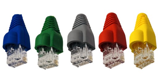 Zástrčka RJ45 s krytom, kategória farieb 6, netienená, AWG 26-24, 5 kusov