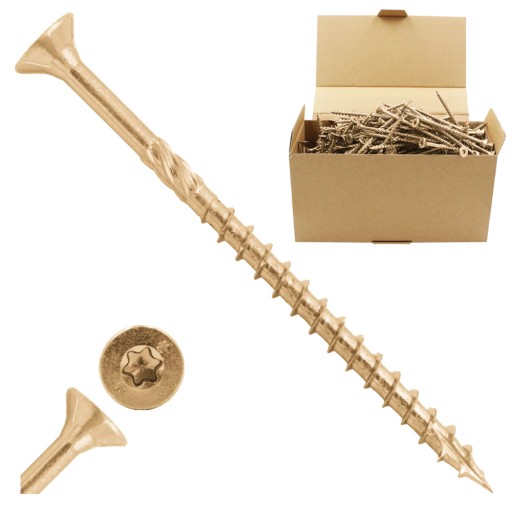 TESÁRSKE SKRUTKY DO DREVA 6x80 TAPERED TORX 100 ks WCS-06080 AZMET