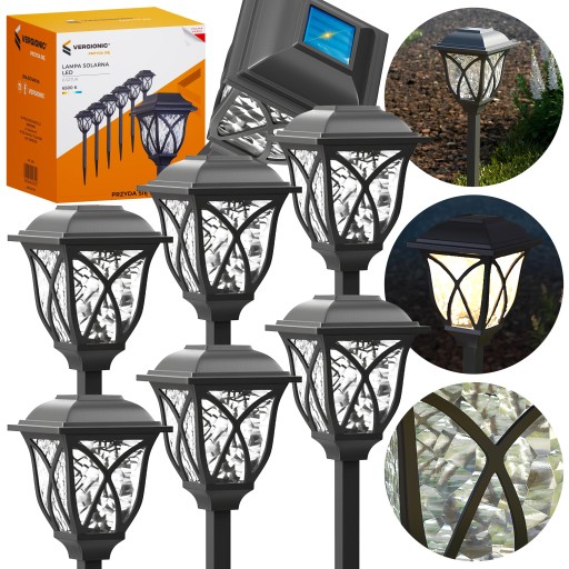 SOLÁRNA LAMPA LED ZÁHRADNÁ LAMPIÓNA, solárna, 45 cm, krištáľová dekorácia