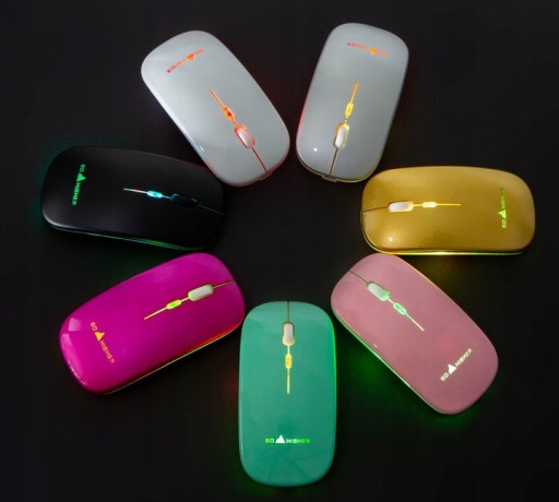 CHOĎTE VYŠŠÍM KAMENOM ĽAHKÁ BEZDRÔTOVÁ RGB MYŠ Zlatá