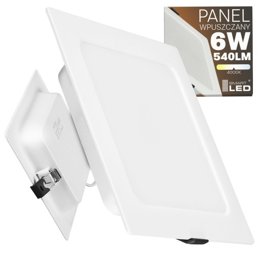 Stropný LED panel pod omietku 6W štvorcový zapustený tenký biely