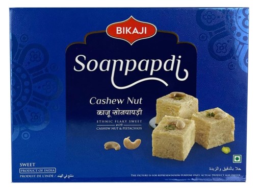 Bikaji Soan Papdi Kešu oriešok Indický dezert sladký snack 200g