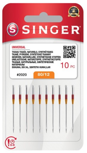 Singer N2020 poloploché ihly 80/12 blister 10 ks.