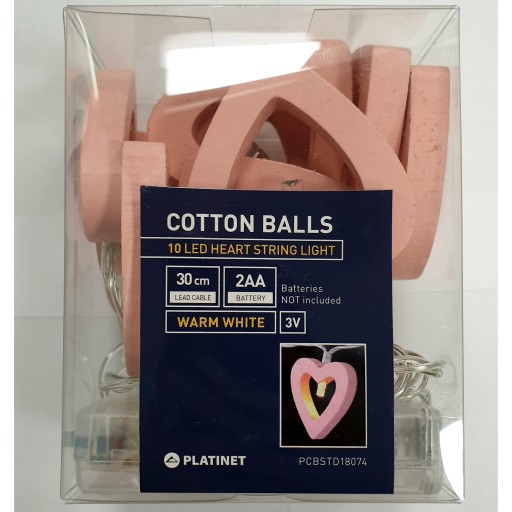CUTTON BALLS PINK ružové srdiečkové lampy, 8 ks