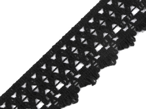 OZDOBNÁ PRIADZA ČIPKA 45MM, ČIERNA