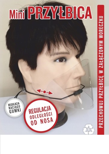 MINI PRILBA, KRYT, NASTAVITEĽNÁ MASKA, ÚSTA A NOS