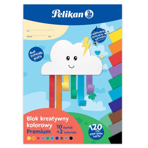 Farebný blok na kreslenie A4, 10 listov, 120g/m PELIKAN