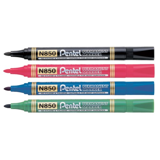 Permanentný popisovač PENTEL N850, okrúhly, ČIERNA