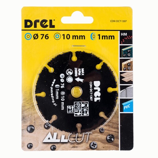 UNIVERZÁLNY PÍLOVÝ KOTÚČ 76X10mm STREDOVÝ KARBID NA DREVO DOSKY PILA STROJOVÉ PÍLY