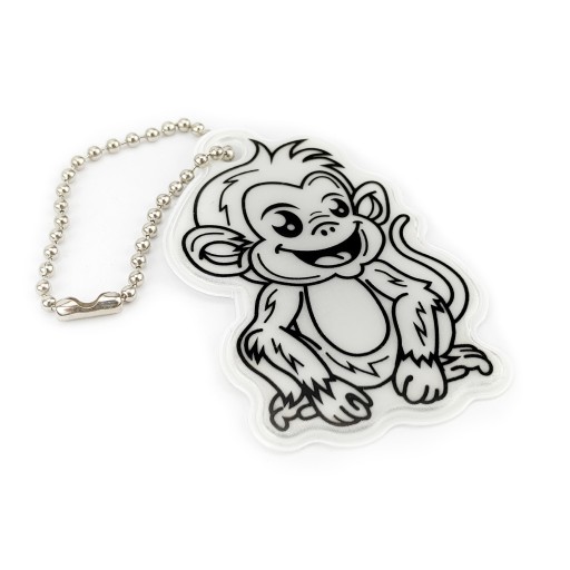 Reflexný prívesok, kľúčenka pre deti, na batoh na bicykel, MERRY MONKEY