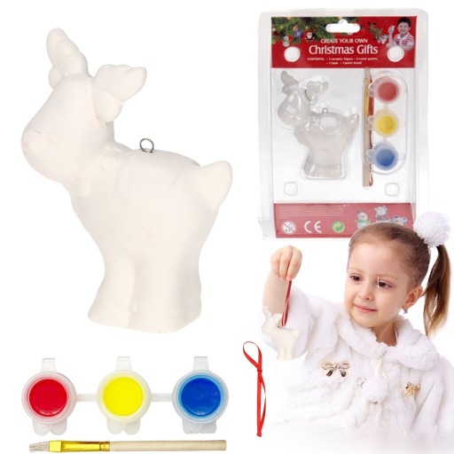 Maľovateľná vianočná cetka pre deti, DIY figúrka, SOB, prívesok