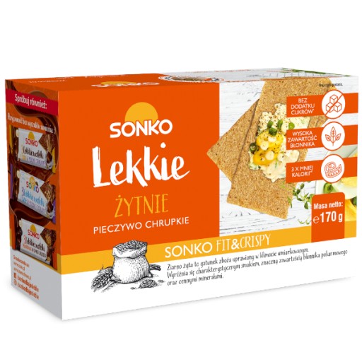 Sonko Svetlý ražný knäckebrot, 170g