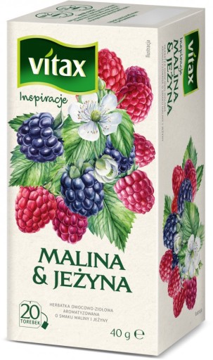 Vitax ovocný čaj malina a černice 20ksx2g